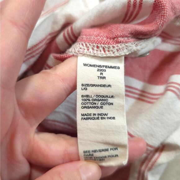 Woolrich Embroidered Button Up Striped Shirt Women Size L 100% Cotton Rodeo - Picture 4 of 6